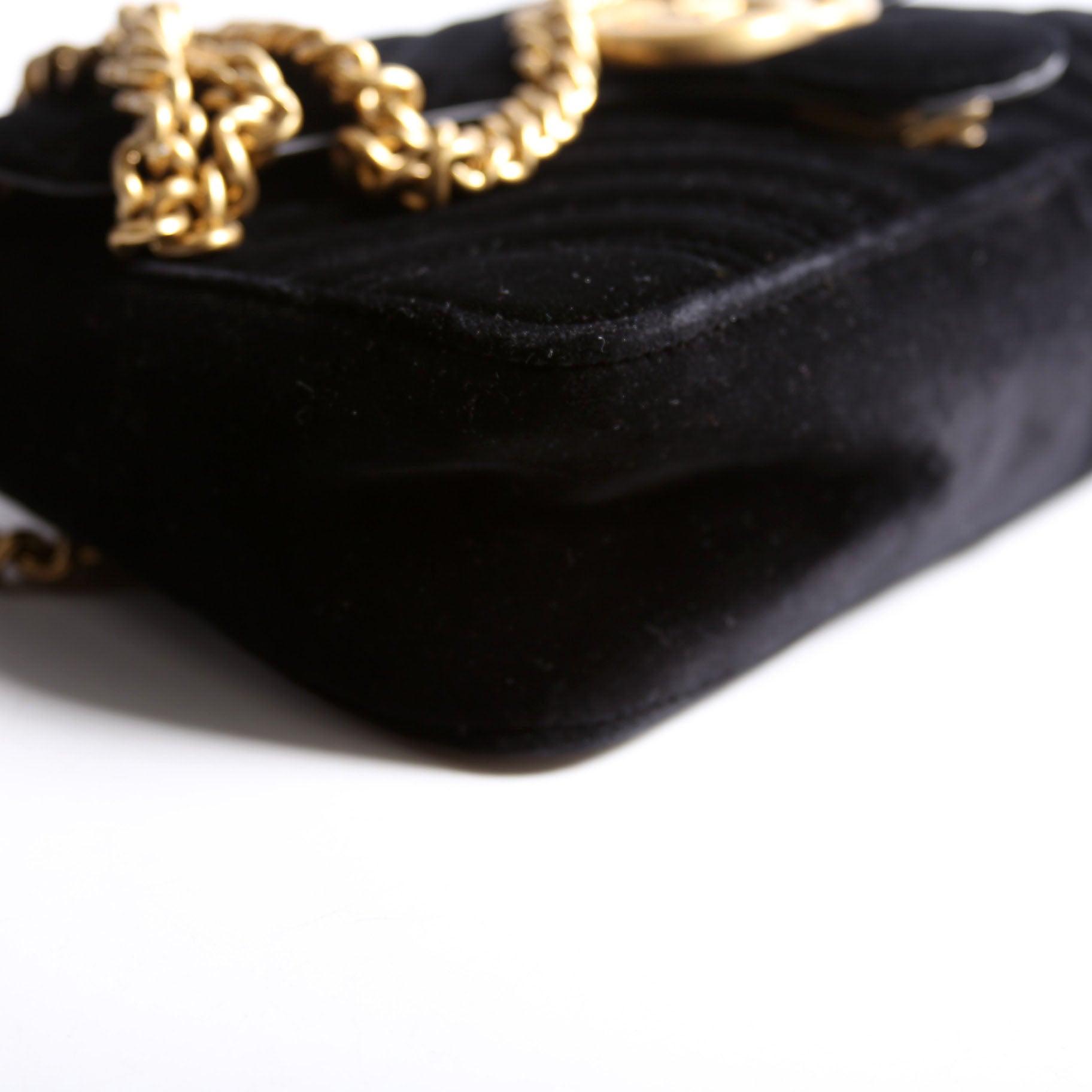 Gucci 443497 Marmont Shoulder Velvet Small Flap Black
