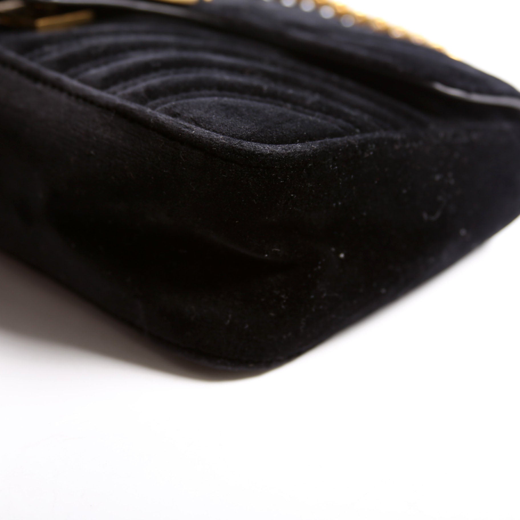 Gucci 443497 Marmont Shoulder Velvet Small Flap Black