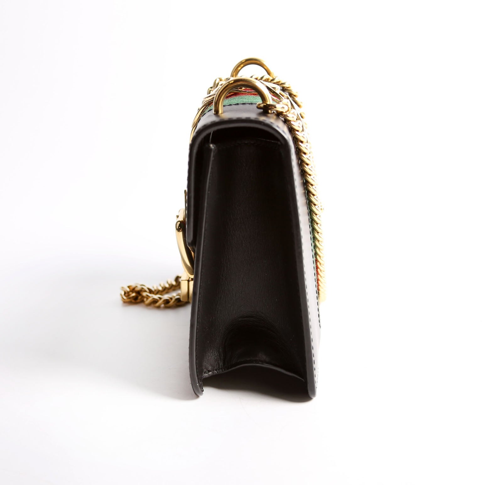 Gucci 431666 Sylvie Mini Shoulder Bag Leather Black