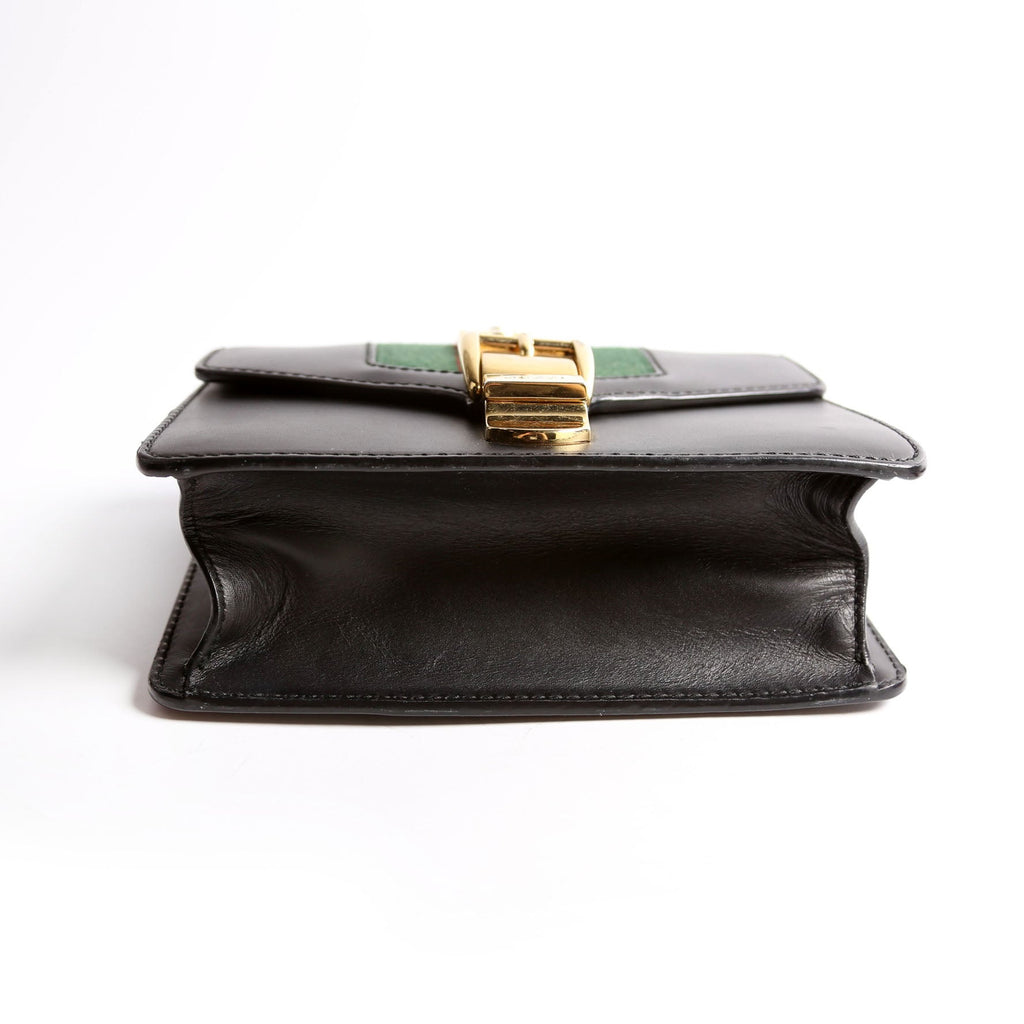 Gucci 431666 Sylvie Mini Shoulder Bag Leather Black