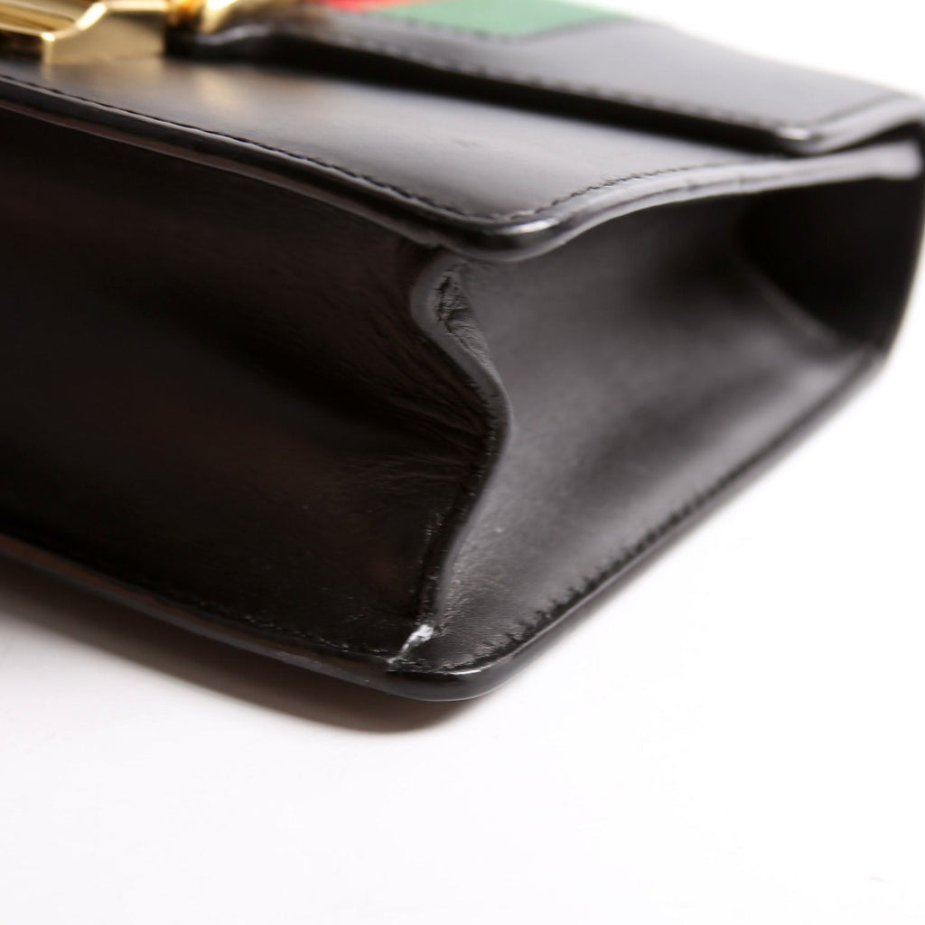 Gucci 431666 Sylvie Mini Shoulder Bag Leather Black