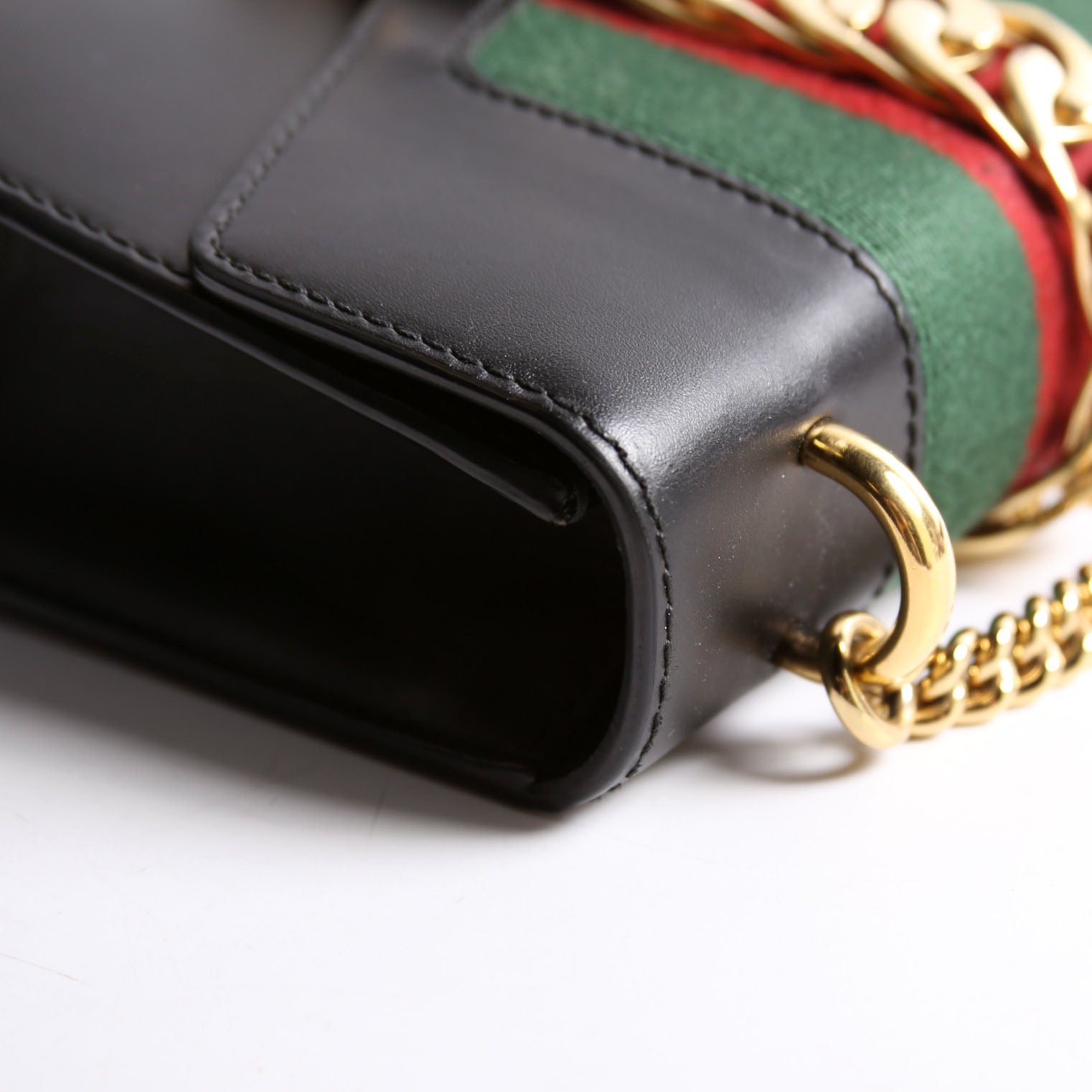 Gucci 431666 Sylvie Mini Shoulder Bag Leather Black