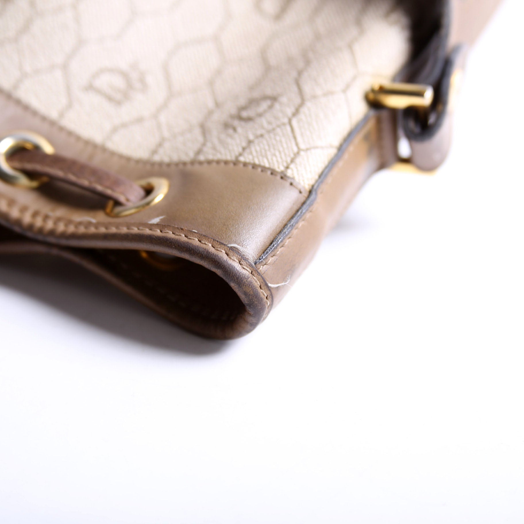 Vintage Bucket Honeycomb Canvas Beige
