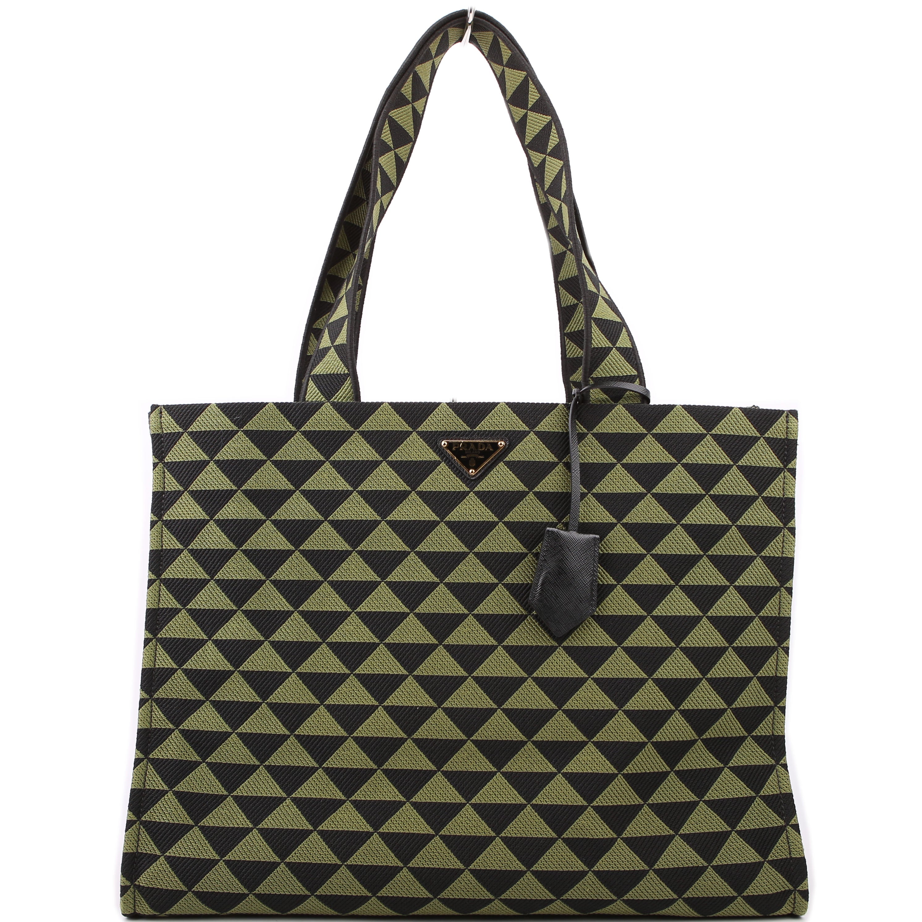 Prada Symbole Horizontal Shopper Tote Green/Black
