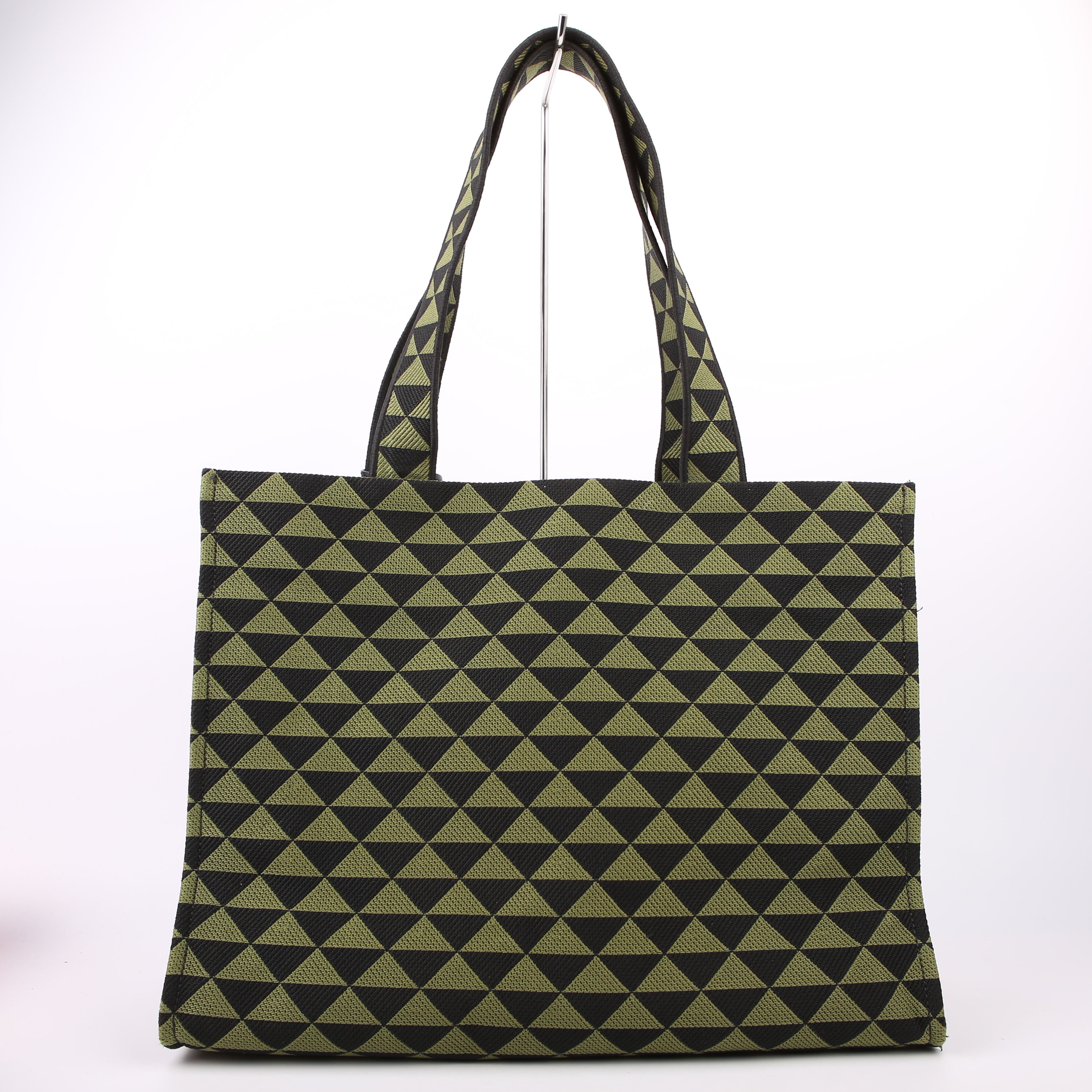 Prada Symbole Horizontal Shopper Tote Green/Black