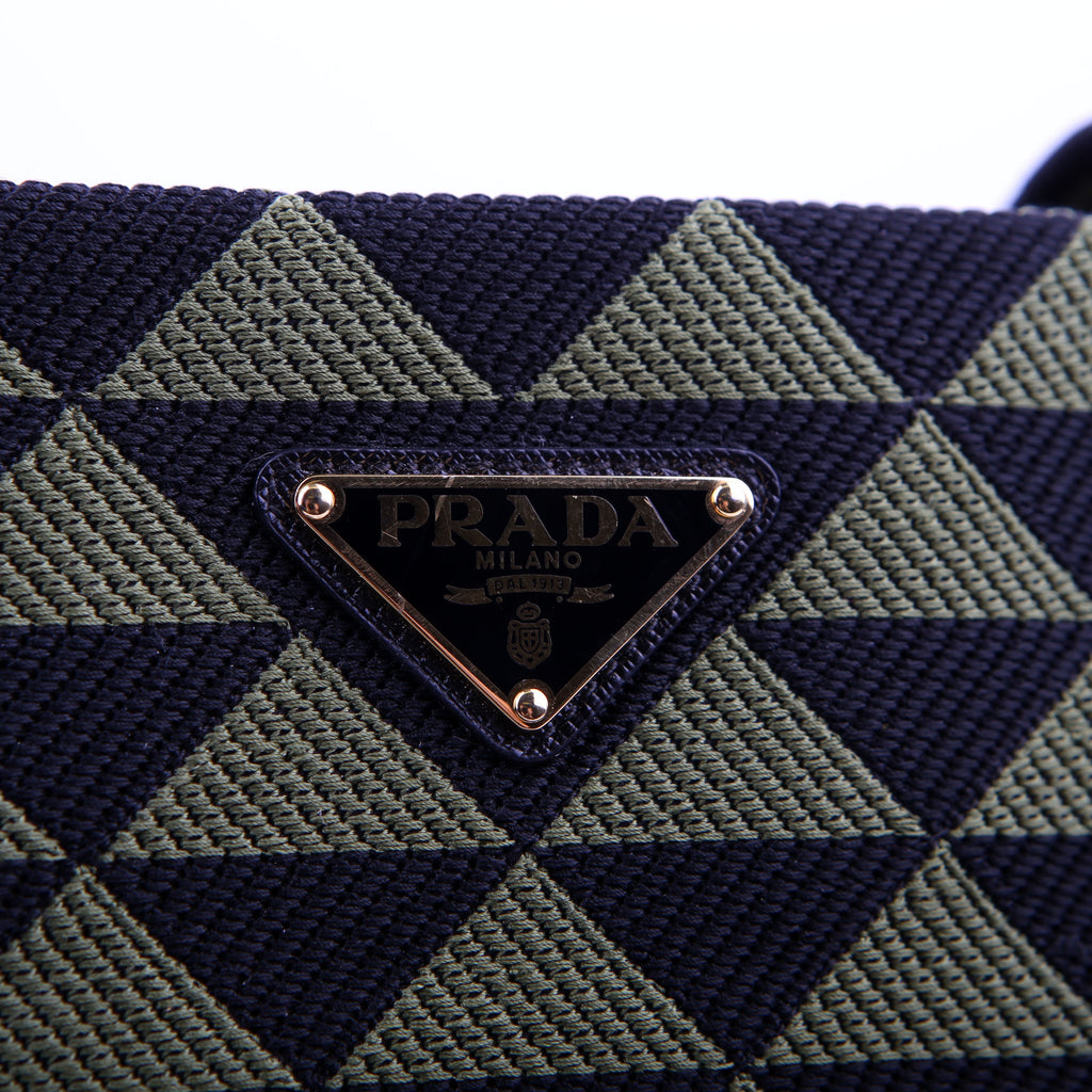Prada Symbole Horizontal Shopper Tote Green/Black