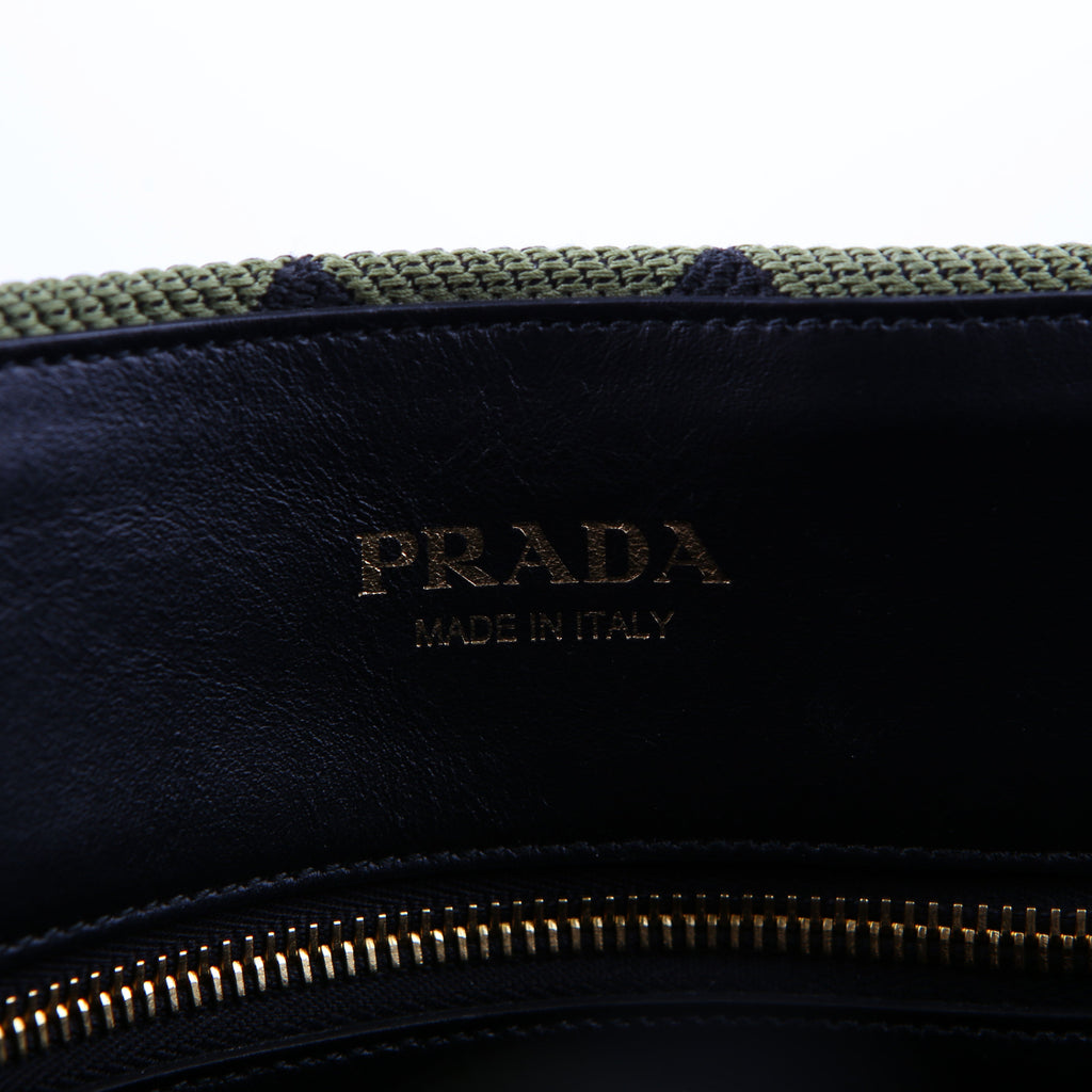 Prada Symbole Horizontal Shopper Tote Green/Black