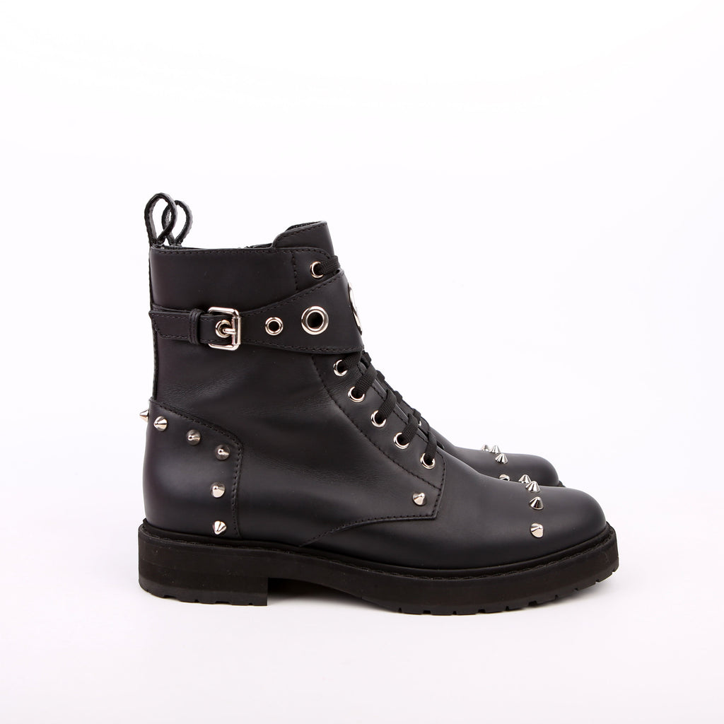 Fendi Studded Combat Boots Size 37.5 Black