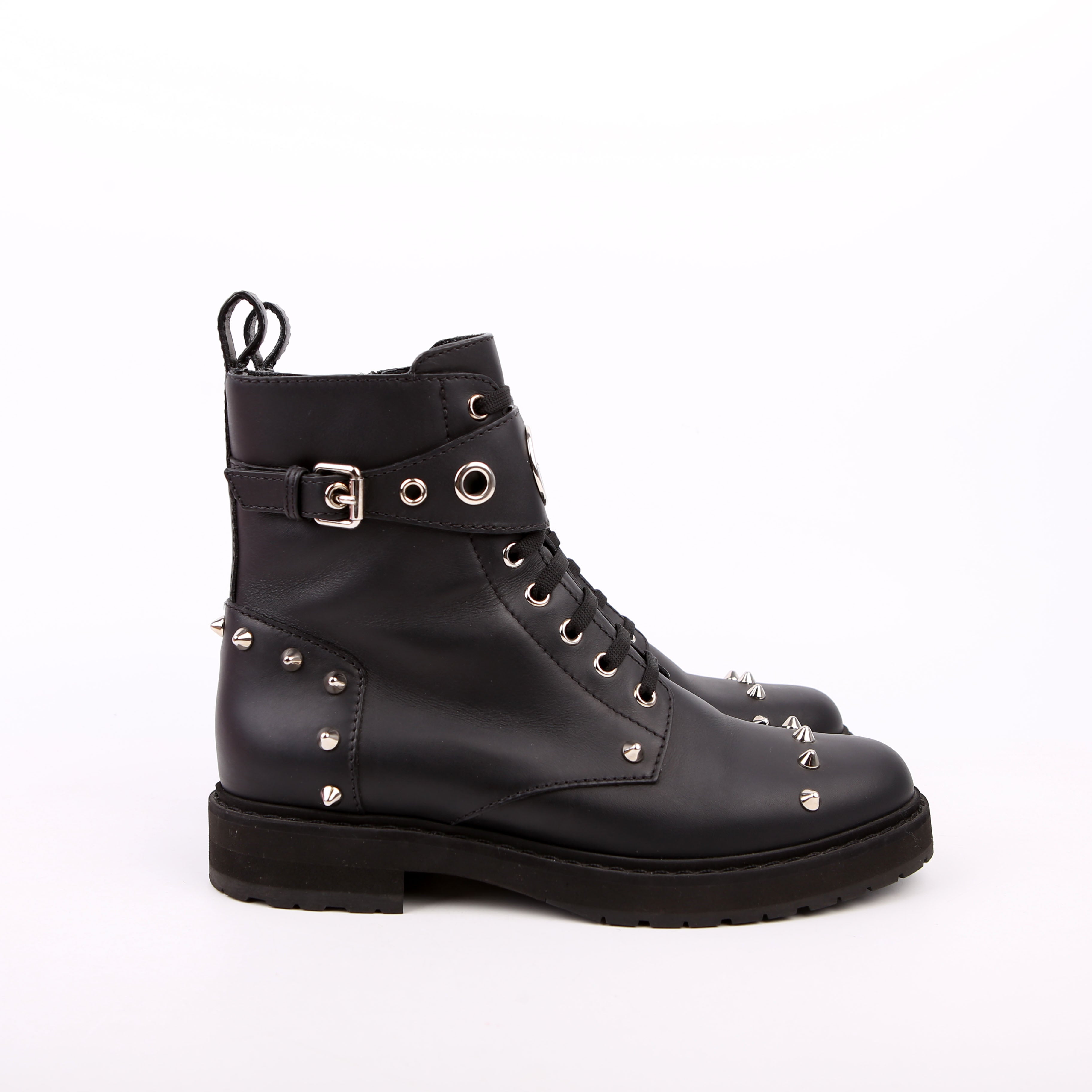 Fendi Studded Combat Boots Size 37.5 Black