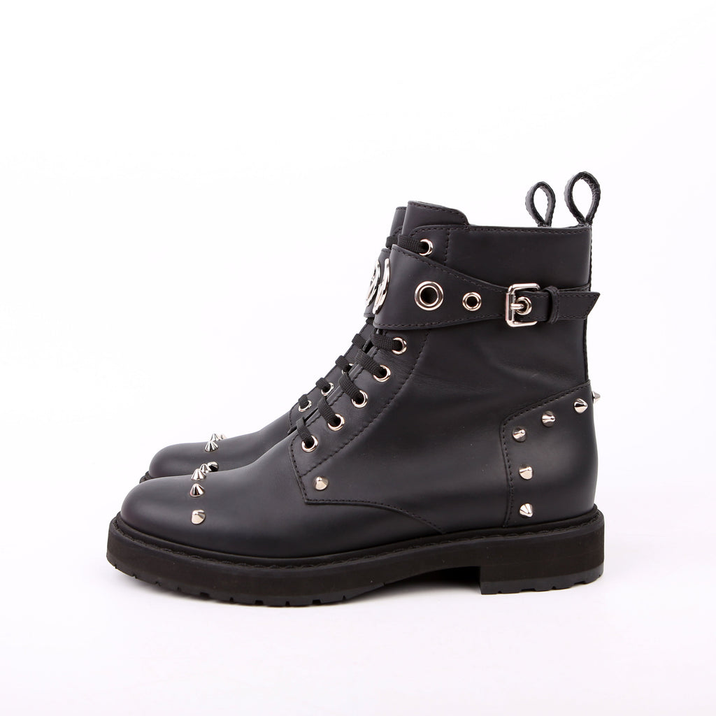 Fendi Studded Combat Boots Size 37.5 Black