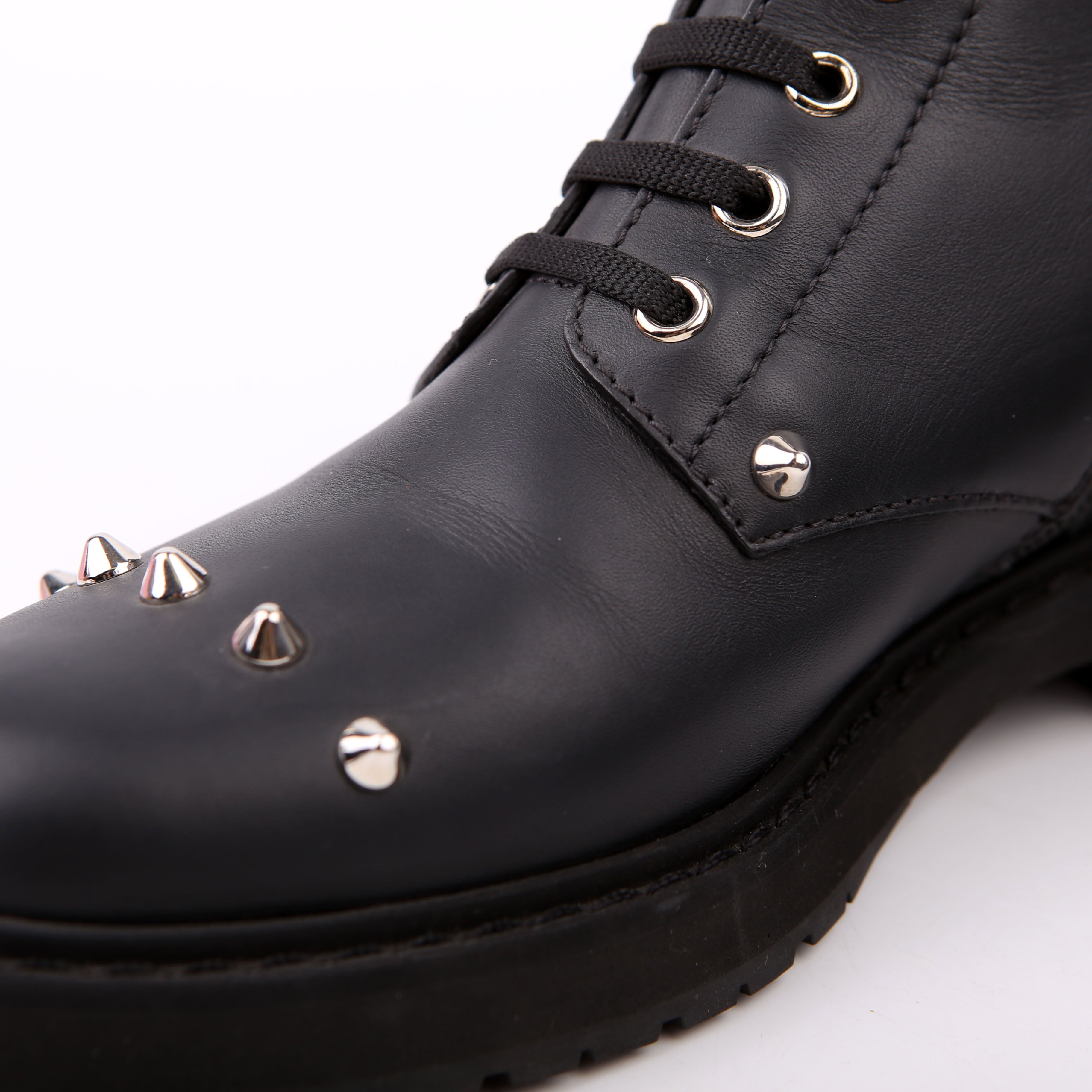 Fendi Studded Combat Boots Size 37.5 Black