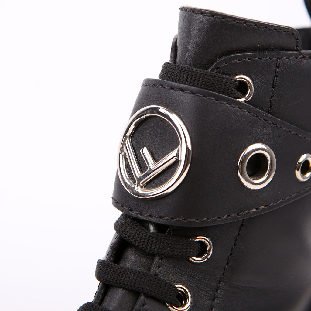 Fendi Studded Combat Boots Size 37.5 Black