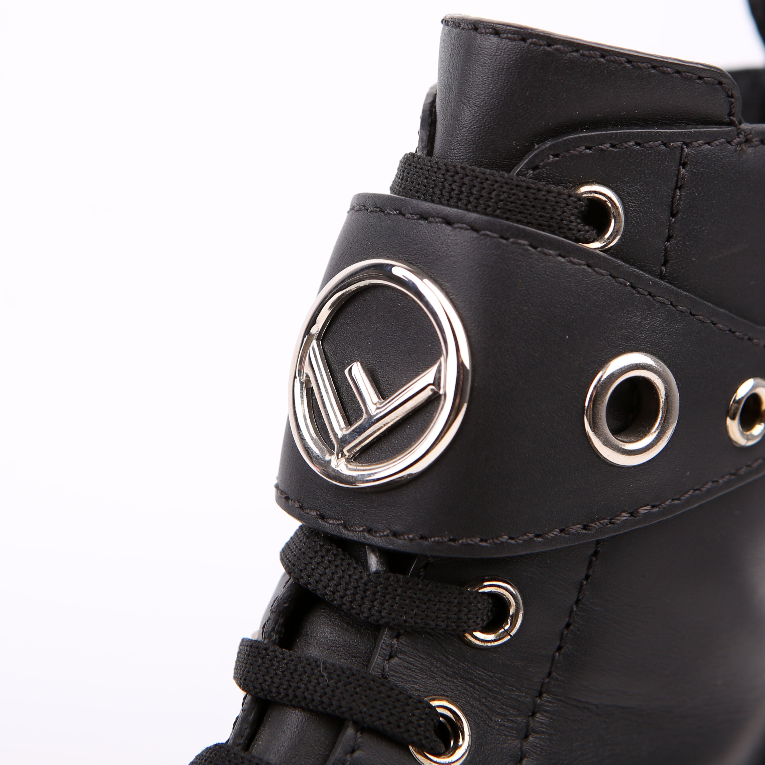 Fendi Studded Combat Boots Size 37.5 Black