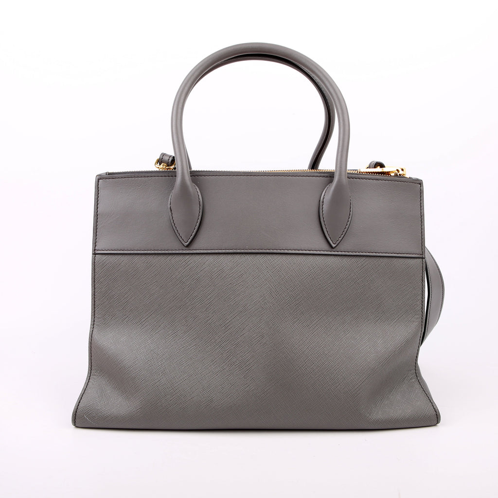 Prada Saffiano/City Calfskin Paradigme Bag Grey