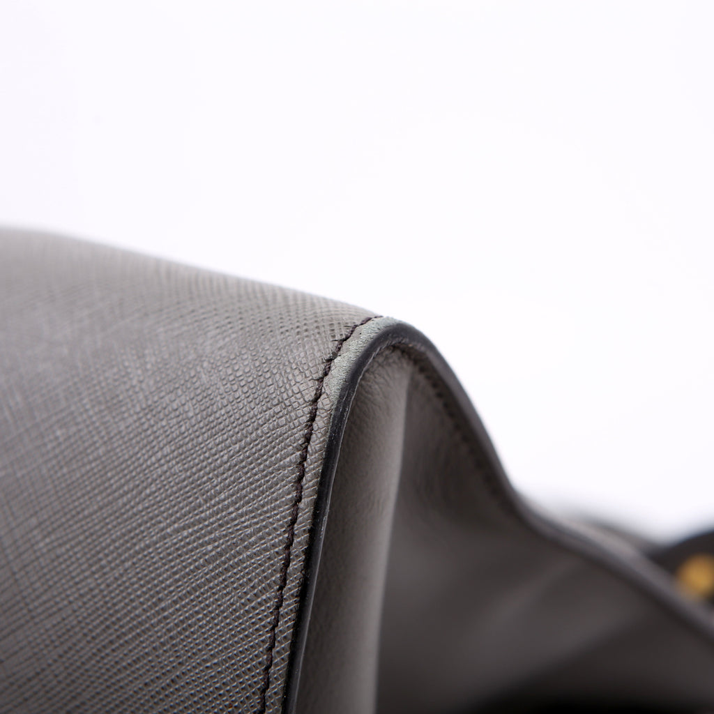 Prada Saffiano/City Calfskin Paradigme Bag Grey