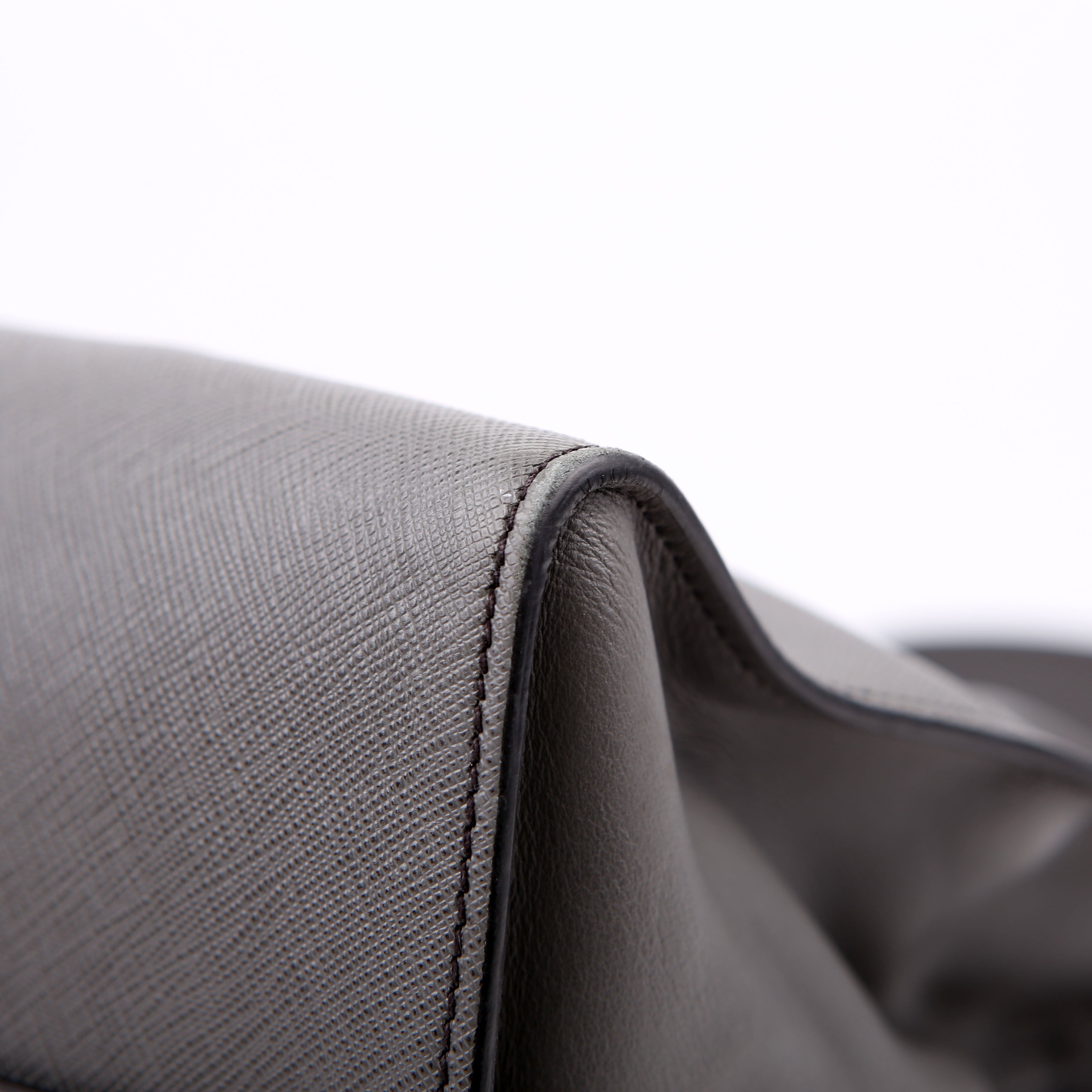 Prada Saffiano/City Calfskin Paradigme Bag Grey