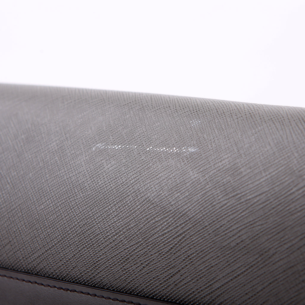 Prada Saffiano/City Calfskin Paradigme Bag Grey