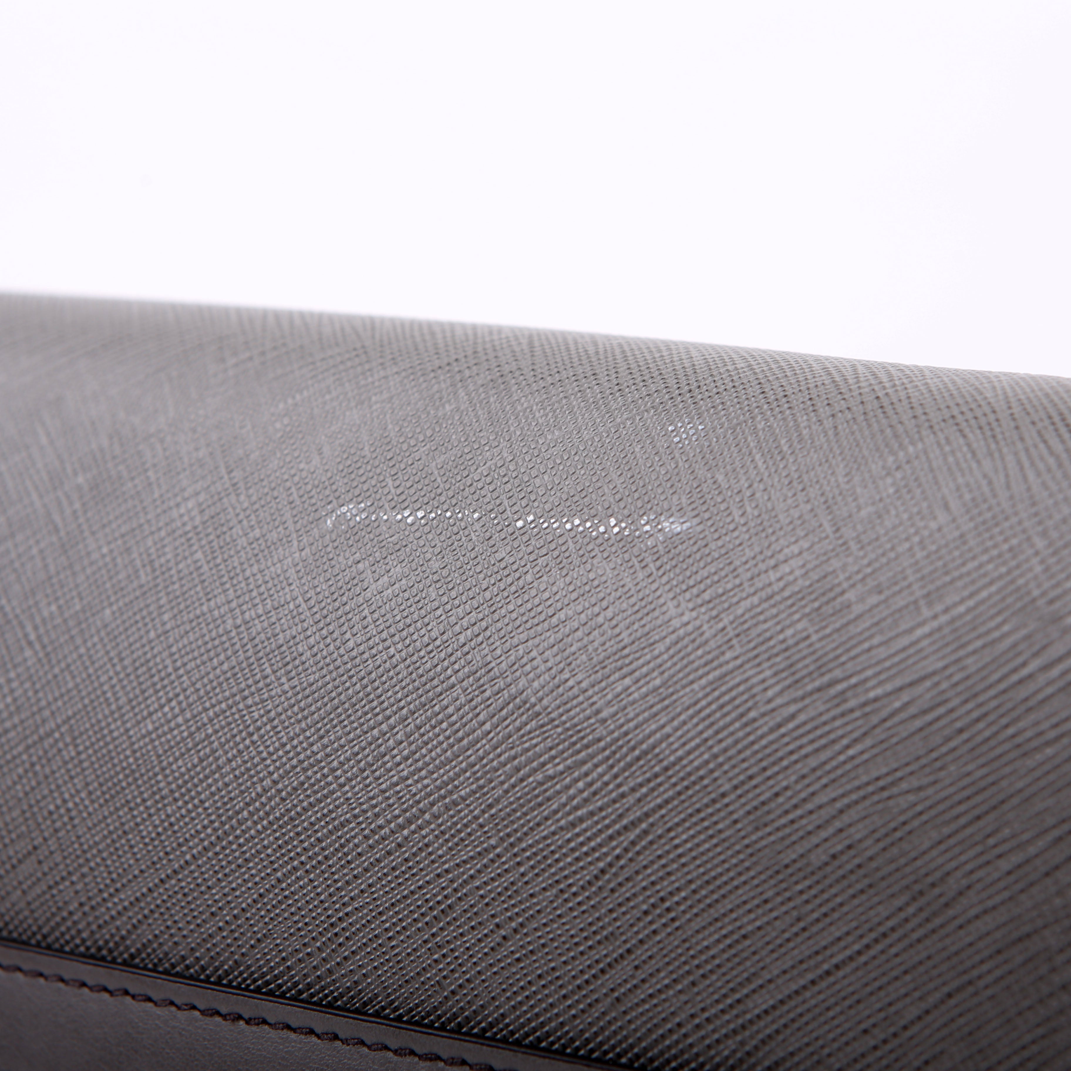 Prada Saffiano/City Calfskin Paradigme Bag Grey