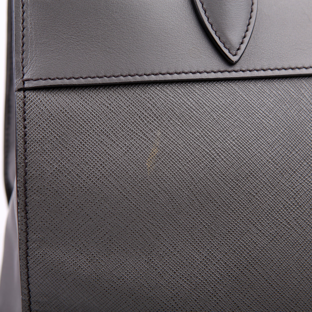 Prada Saffiano/City Calfskin Paradigme Bag Grey