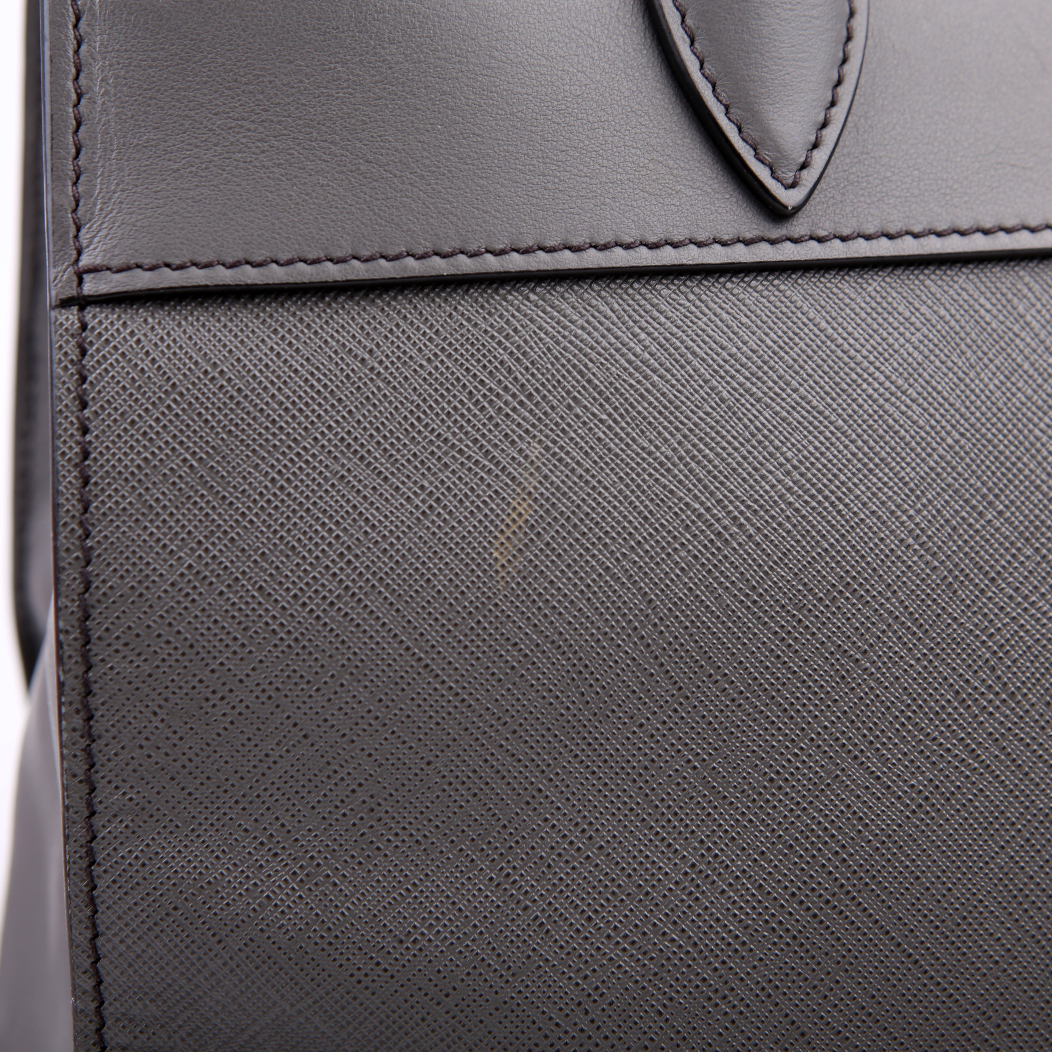 Prada Saffiano/City Calfskin Paradigme Bag Grey