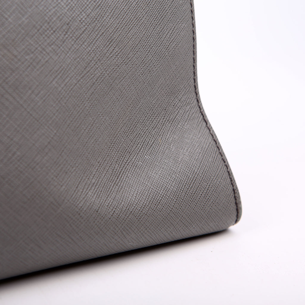 Prada Saffiano/City Calfskin Paradigme Bag Grey