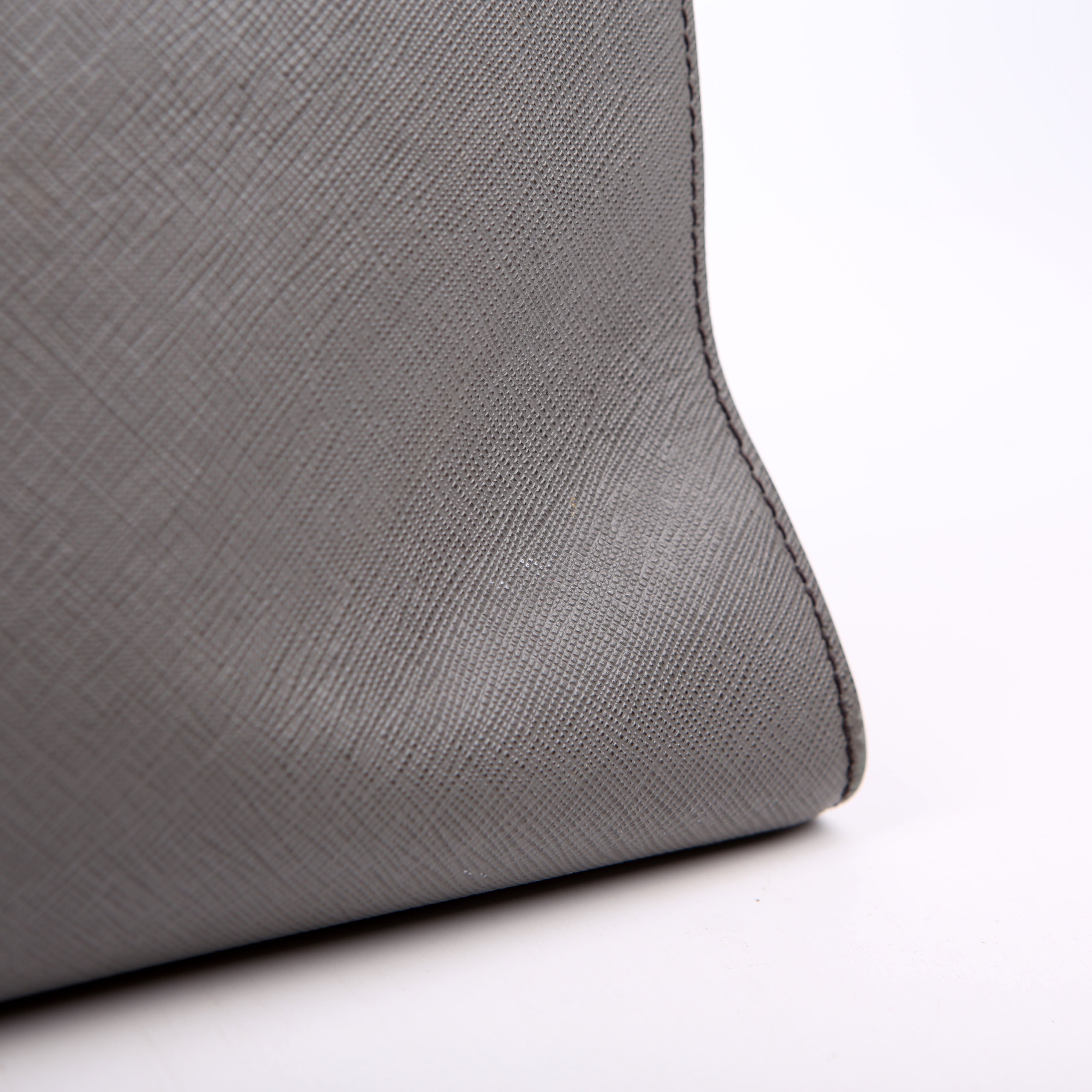 Prada Saffiano/City Calfskin Paradigme Bag Grey