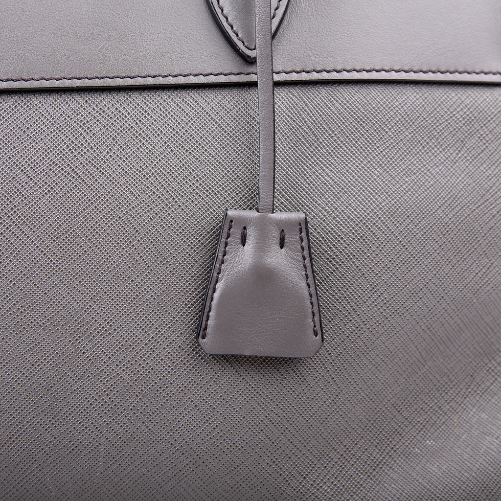 Prada Saffiano/City Calfskin Paradigme Bag Grey