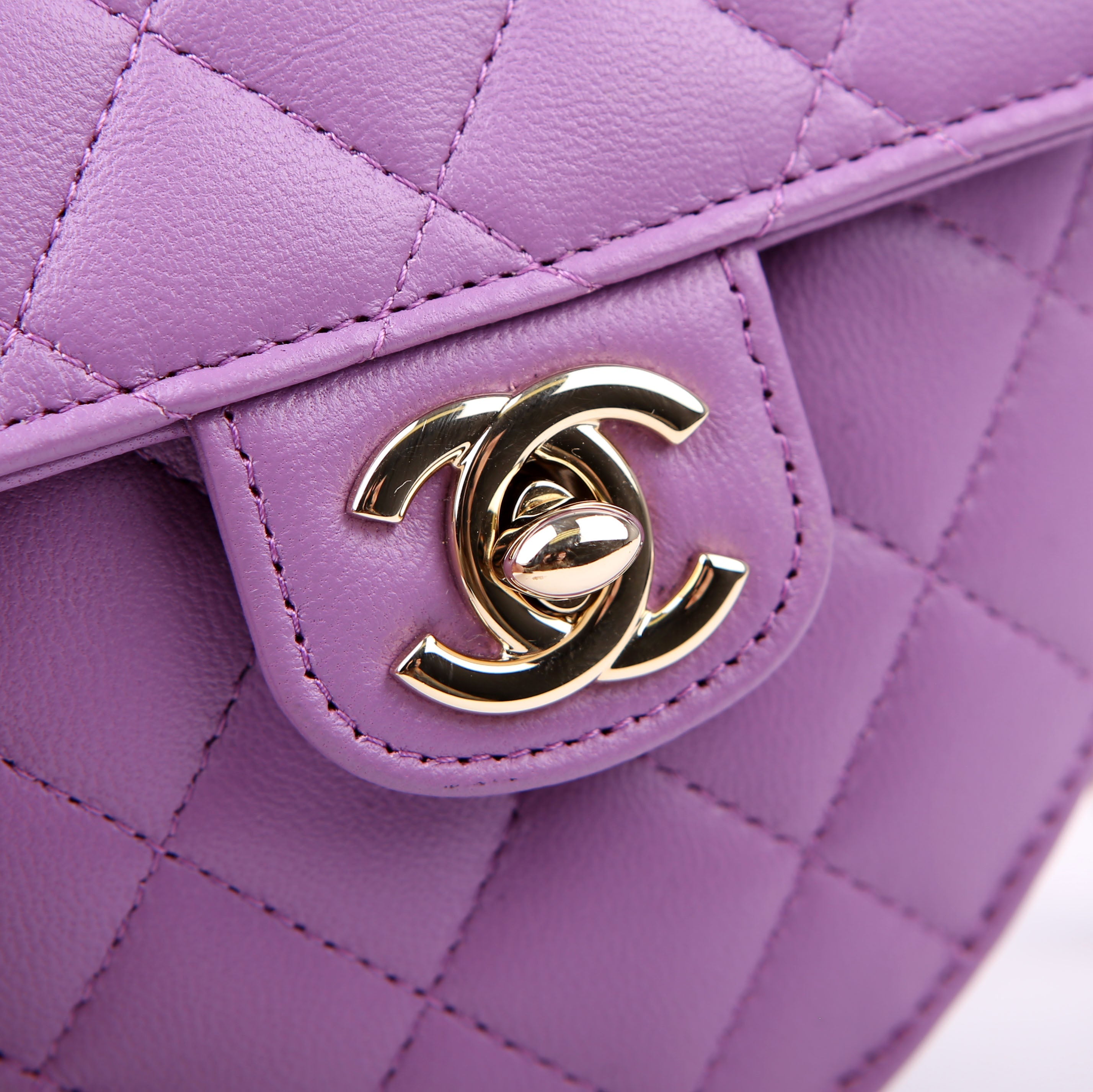 CC In Love Heart Clutch Quilted Lambskin Purple