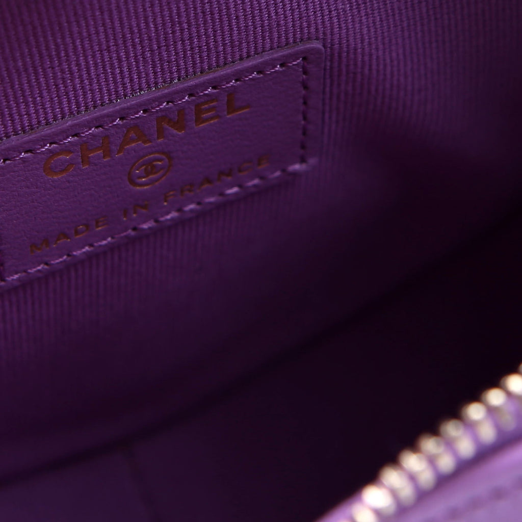 CC In Love Heart Clutch Quilted Lambskin Purple