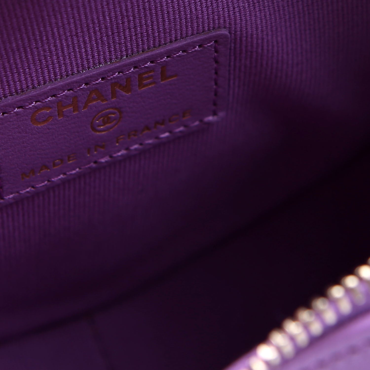 CC In Love Heart Clutch Quilted Lambskin Purple