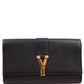 SAINT LAURENT Classic Y Ligne Clutch Smooth Leather Black