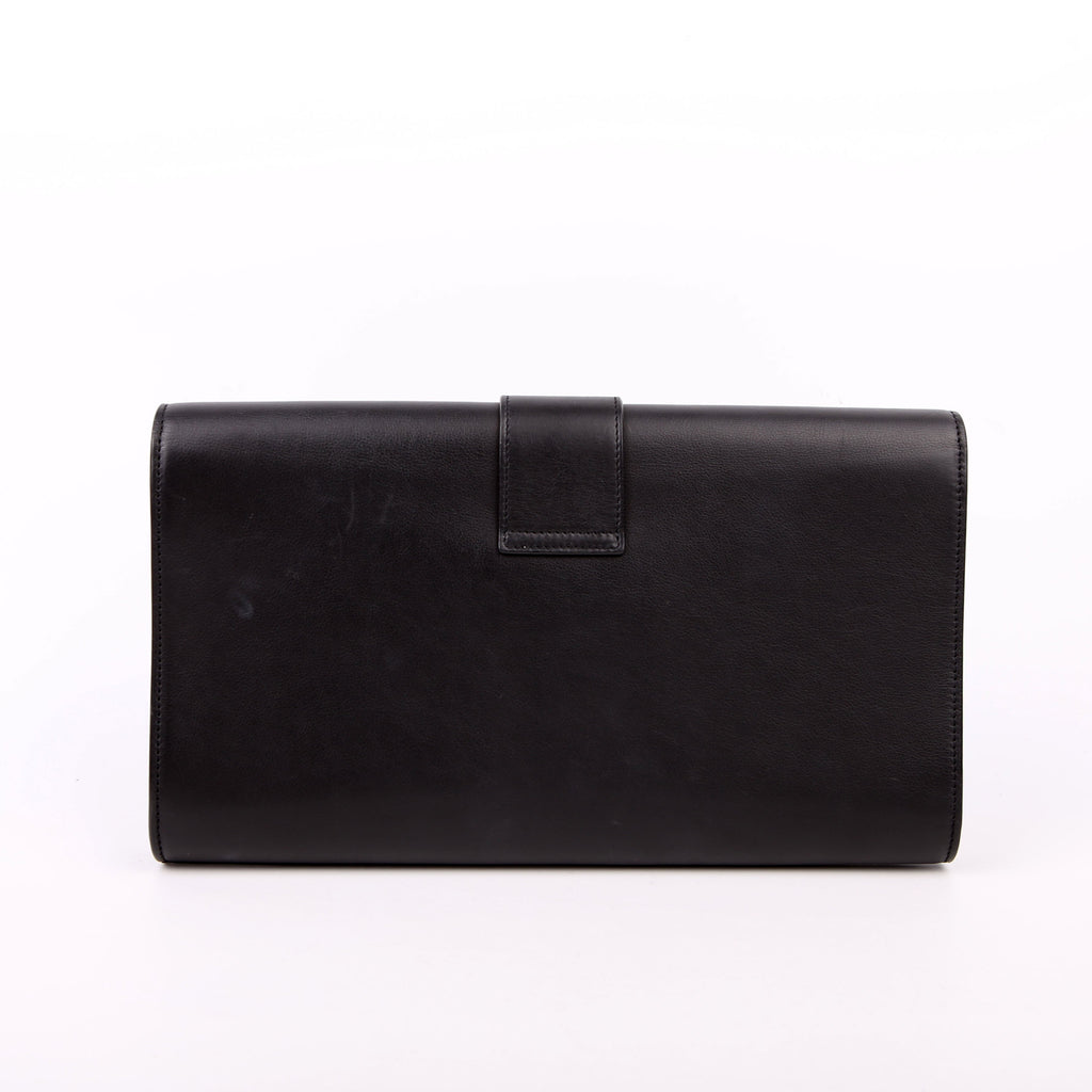 SAINT LAURENT Classic Y Ligne Clutch Smooth Leather Black