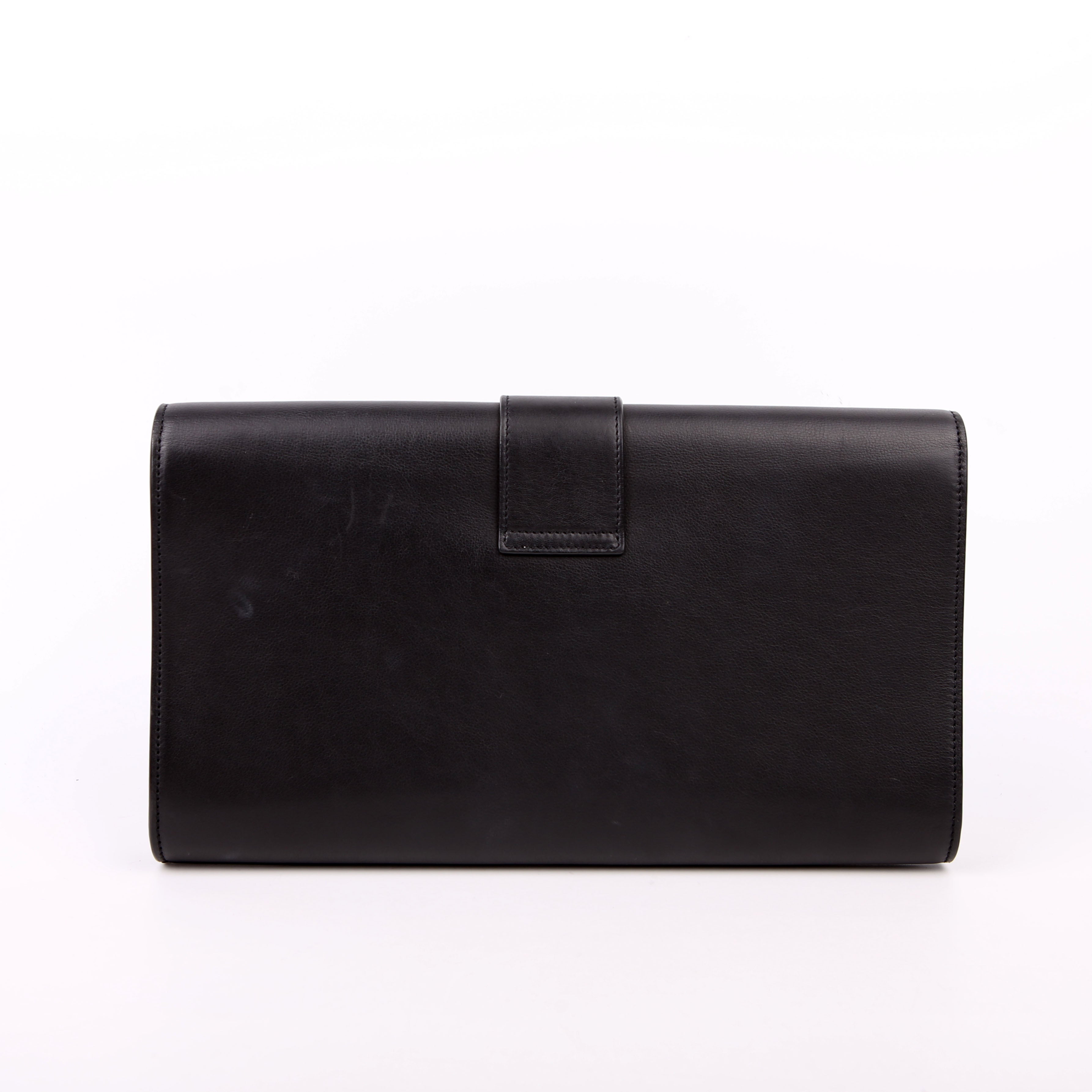 SAINT LAURENT Classic Y Ligne Clutch Smooth Leather Black