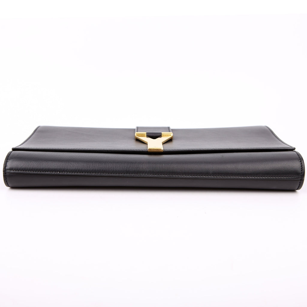 SAINT LAURENT Classic Y Ligne Clutch Smooth Leather Black