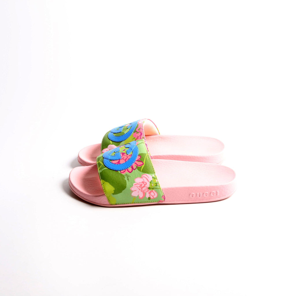 Gucci X Ken Scott Loral Rubber Slides Size 36