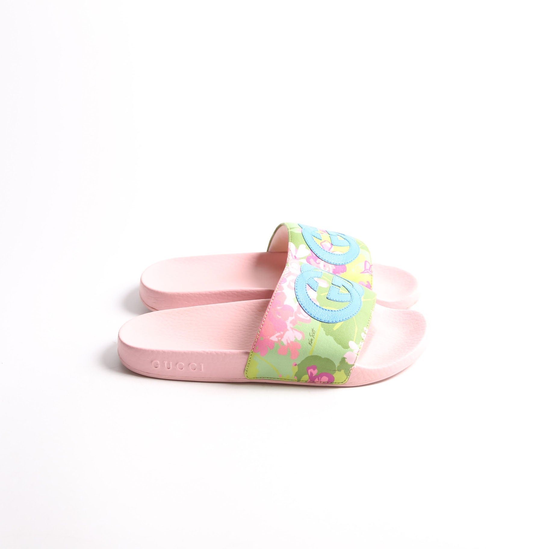 Gucci X Ken Scott Loral Rubber Slides Size 36