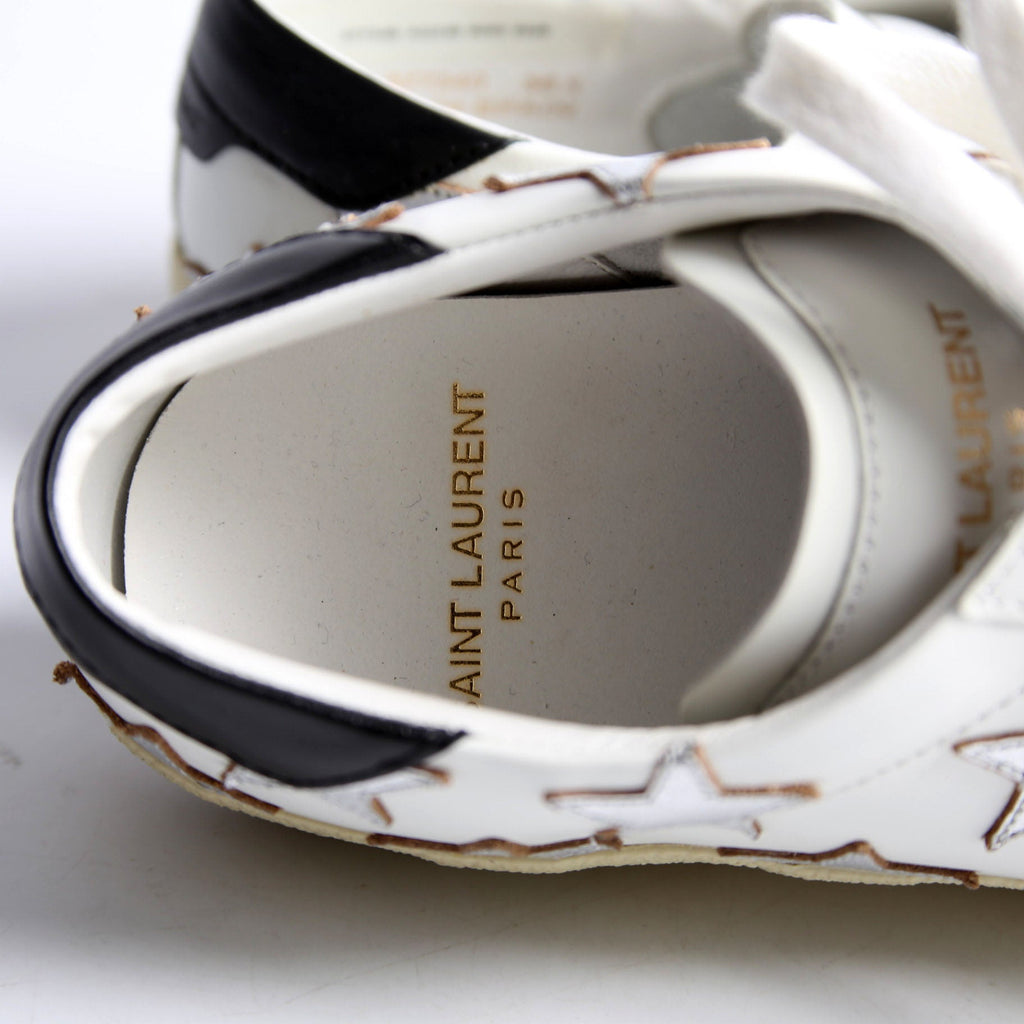 SAINT LAURENT Star Leather Sneakers Size 36.5 White