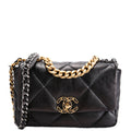 Quilted Lambskin 19 Small Flap RFID Black