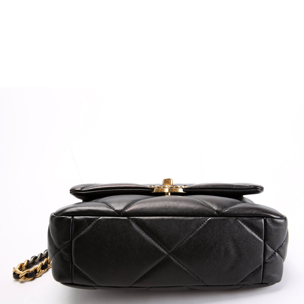 Quilted Lambskin 19 Small Flap RFID Black