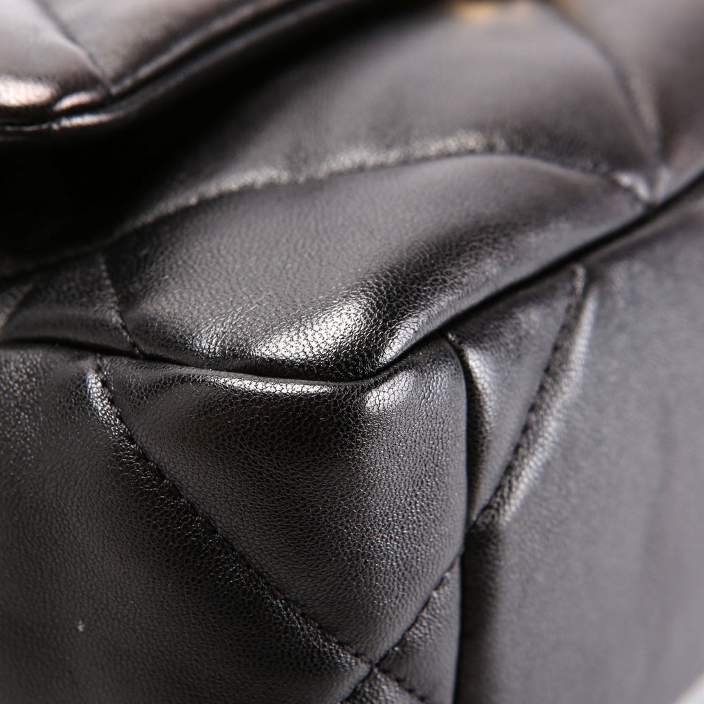 Quilted Lambskin 19 Small Flap RFID Black