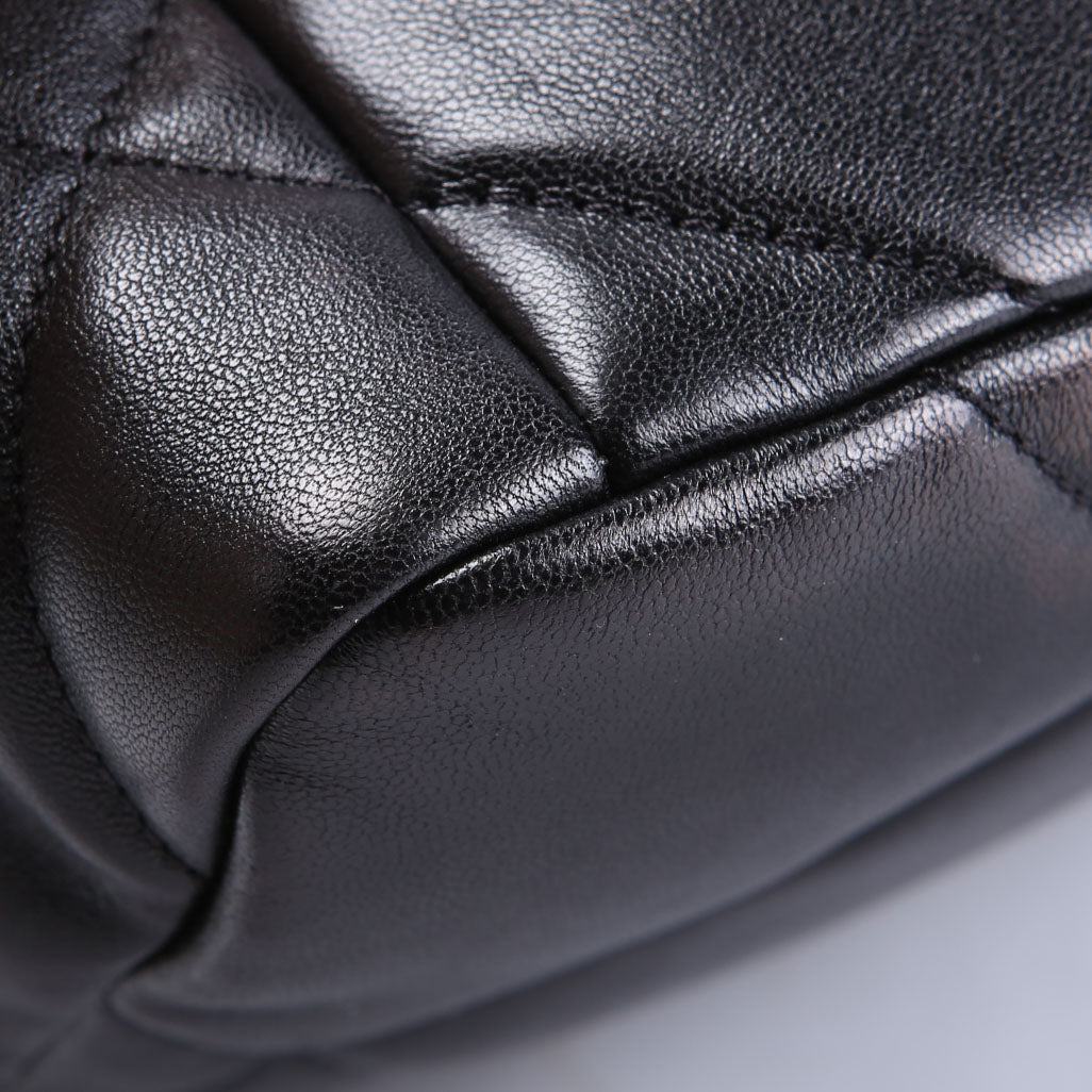 Quilted Lambskin 19 Small Flap RFID Black