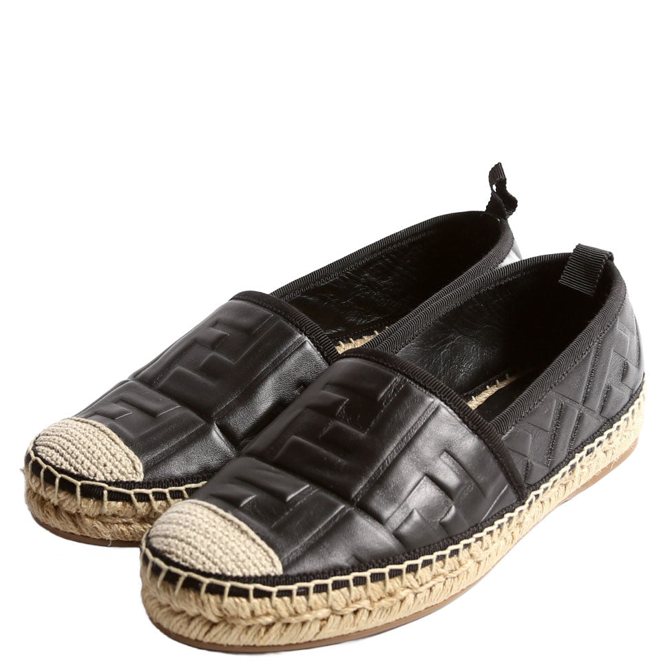 Fendi FF Embossed Espadrilles Size 36.5