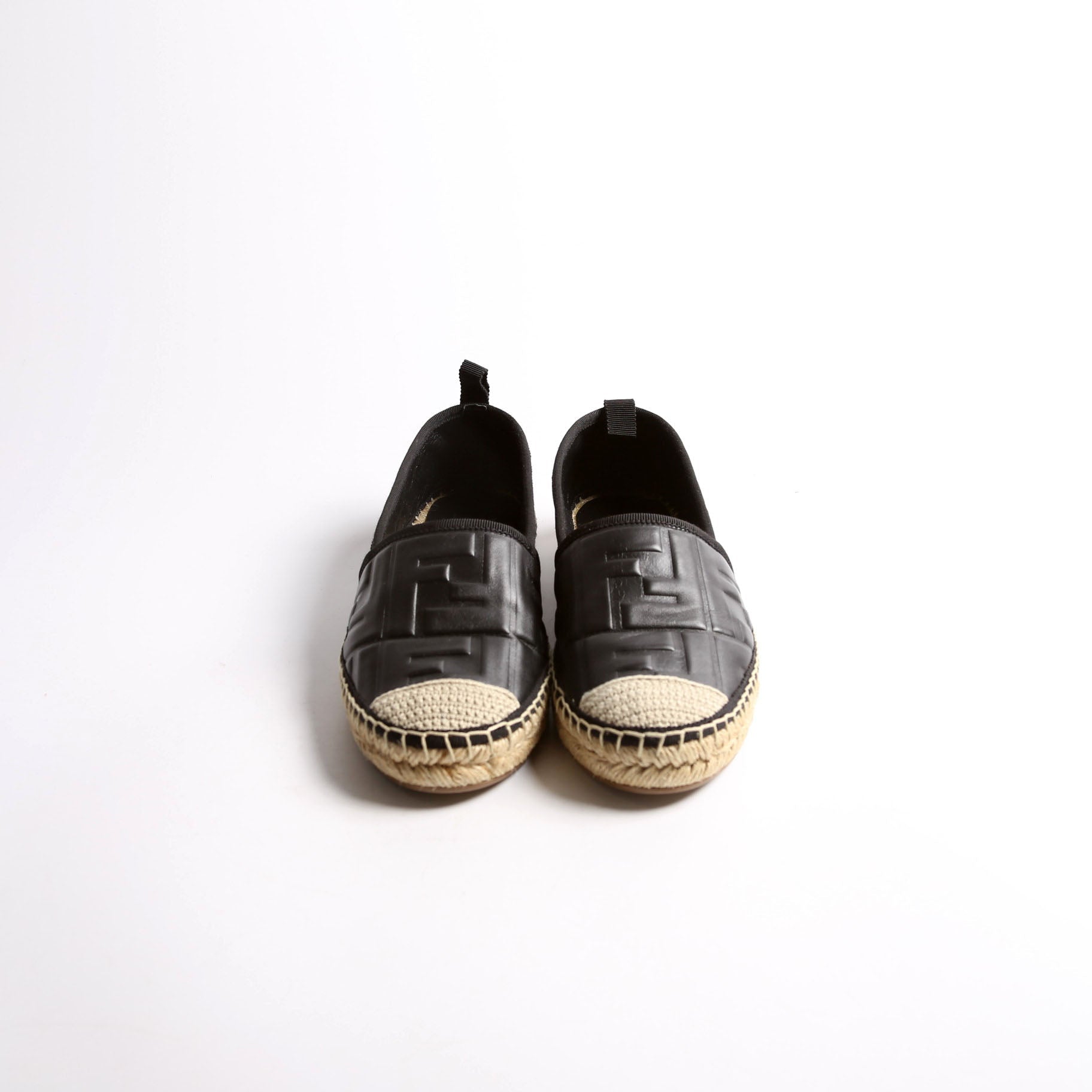 Fendi FF Embossed Espadrilles Size 36.5