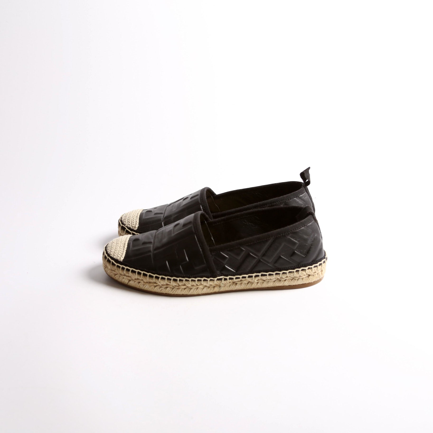 Fendi FF Embossed Espadrilles Size 36.5