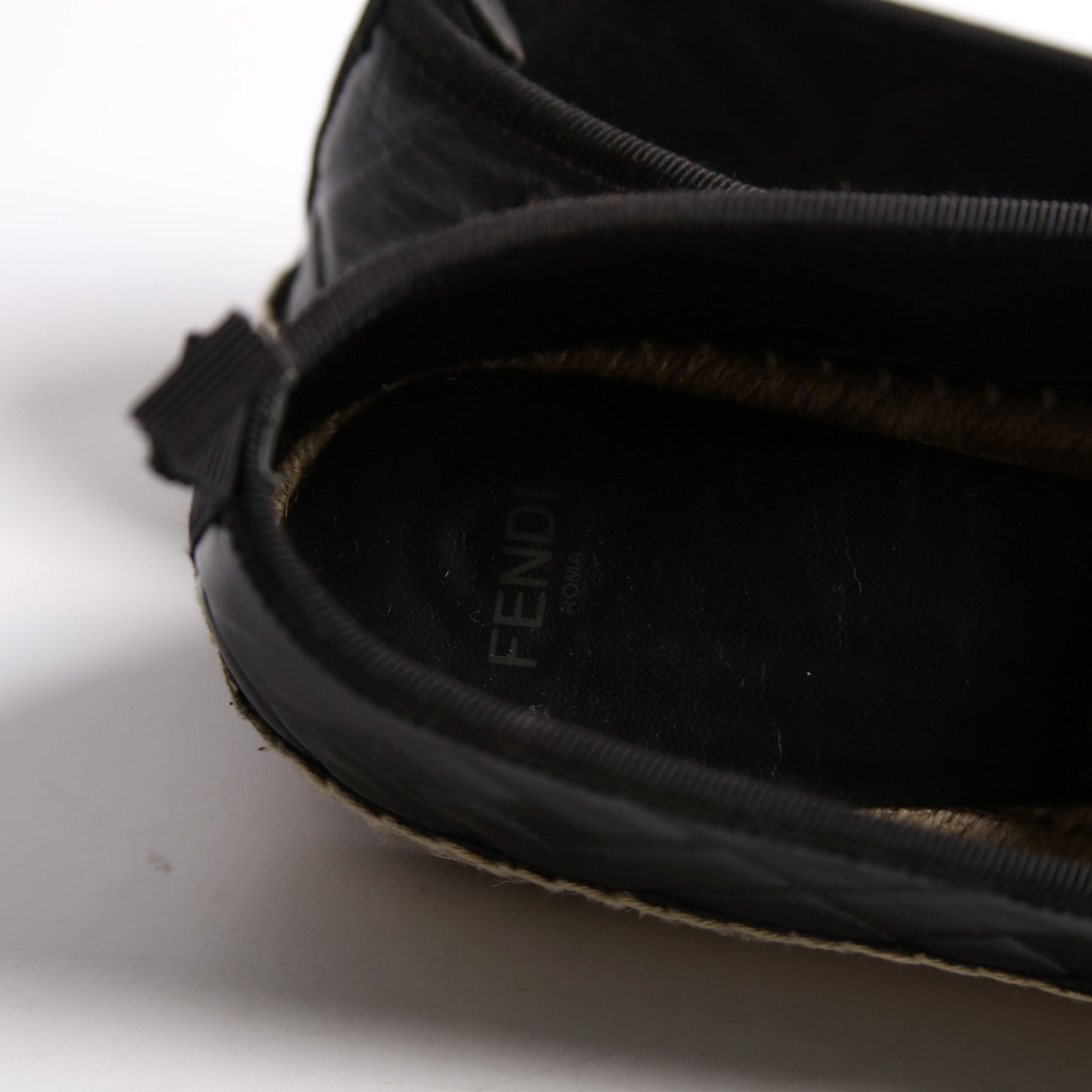 Fendi FF Embossed Espadrilles Size 36.5