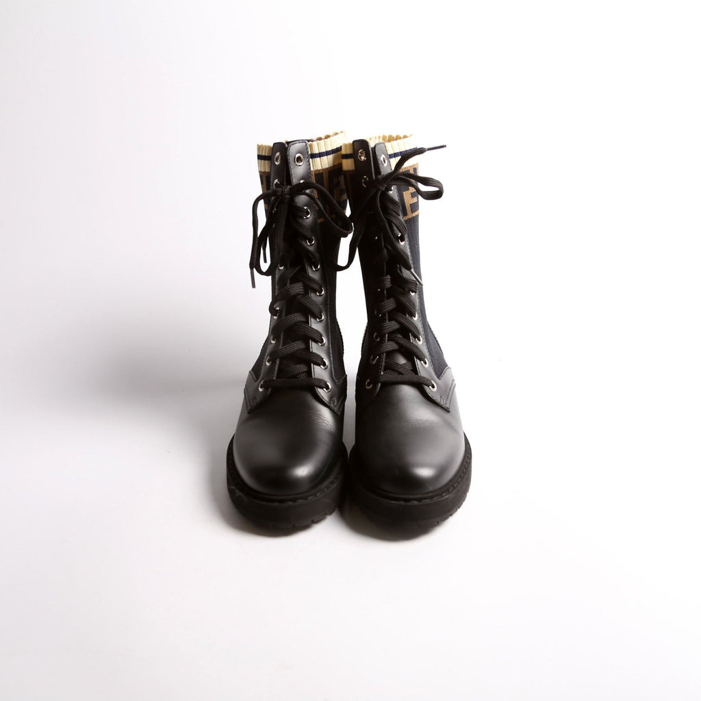 Fendi Rockoko Combat Boots Size 36