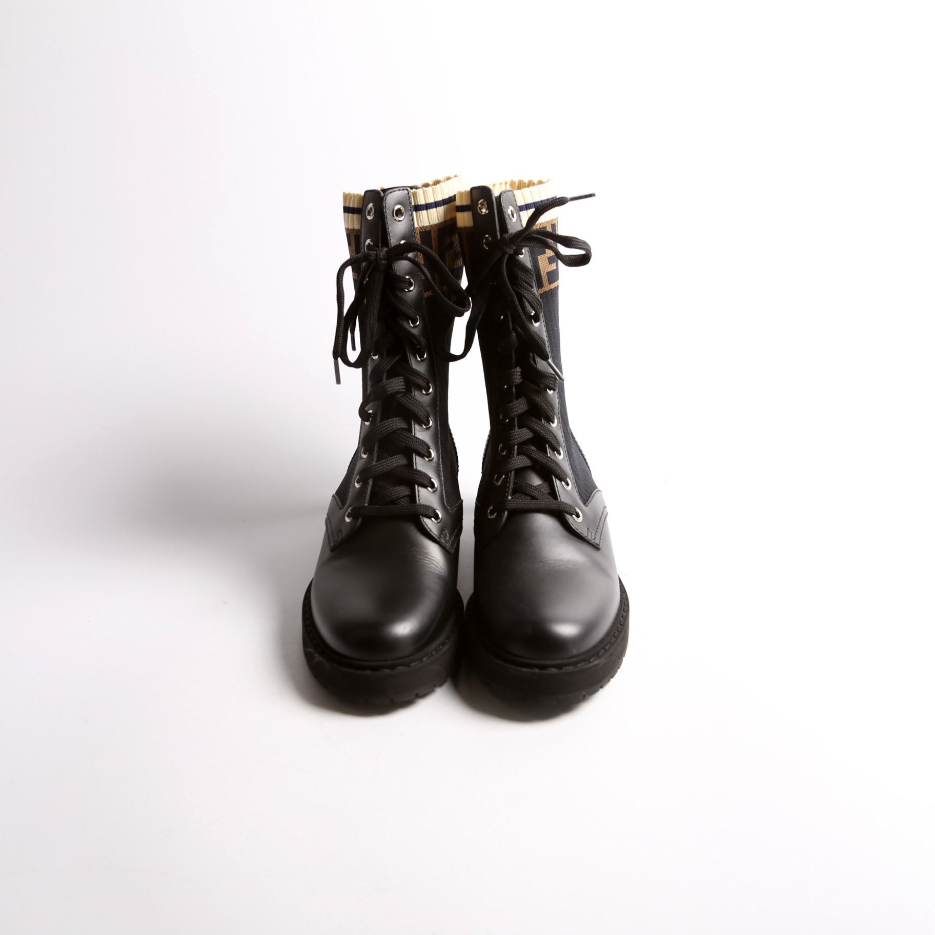 Fendi Rockoko Combat Boots Size 36