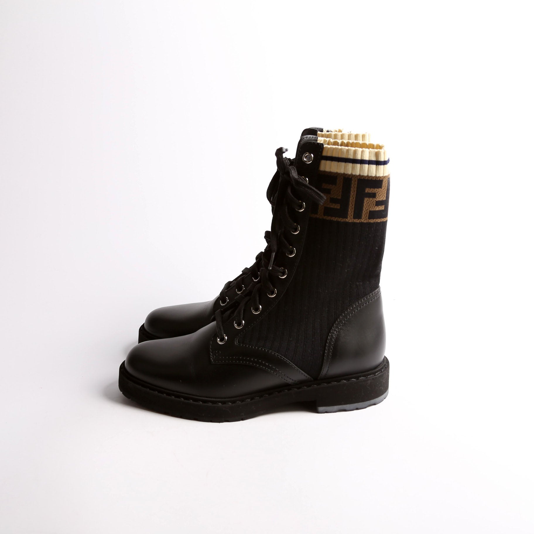 Fendi Rockoko Combat Boots Size 36