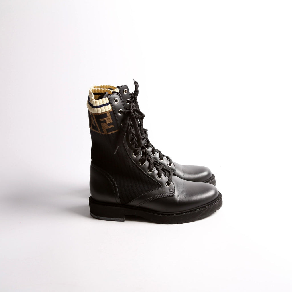 Fendi Rockoko Combat Boots Size 36