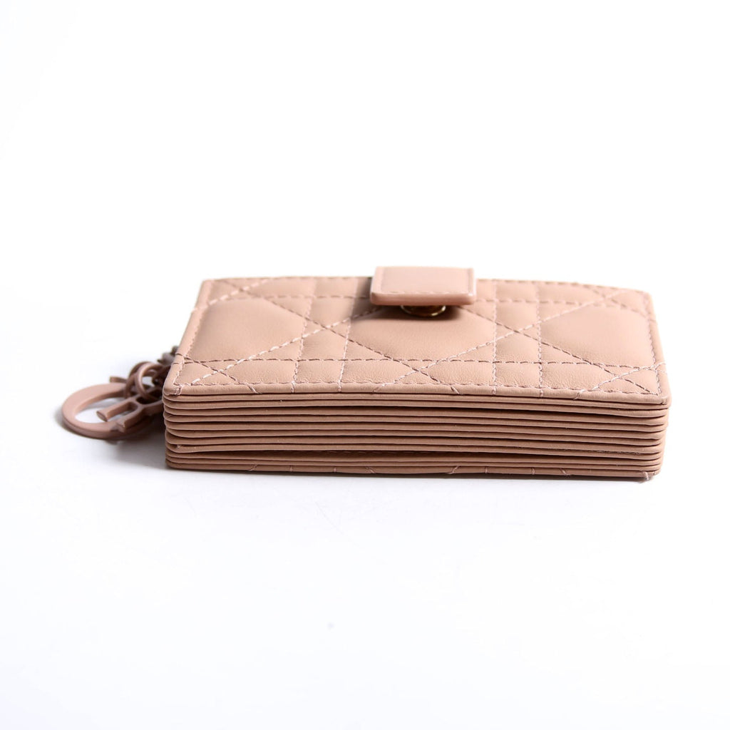 Lady Dior Jasmine Card Holder Lambskin Tan